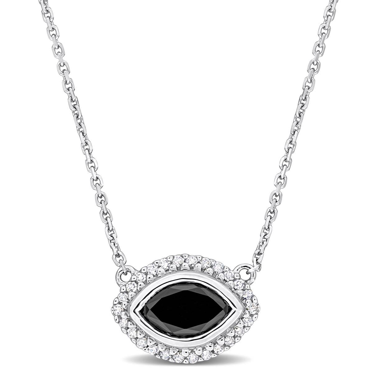 Sophia B 1 1/10ctw. Black & White Marquise Diamond Necklace