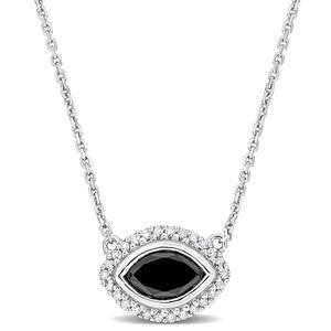 Sophia B 1 1/10ctw. Black & White Marquise Diamond Necklace
