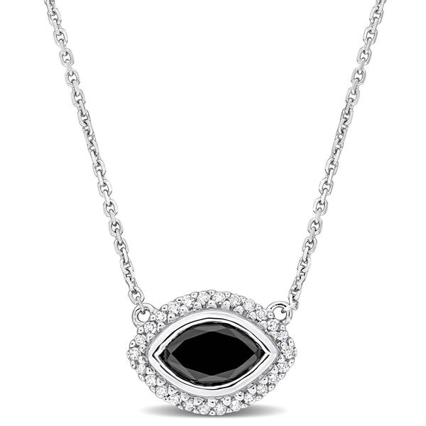 Sophia B 1 1/10ctw. Black & White Marquise Diamond Necklace