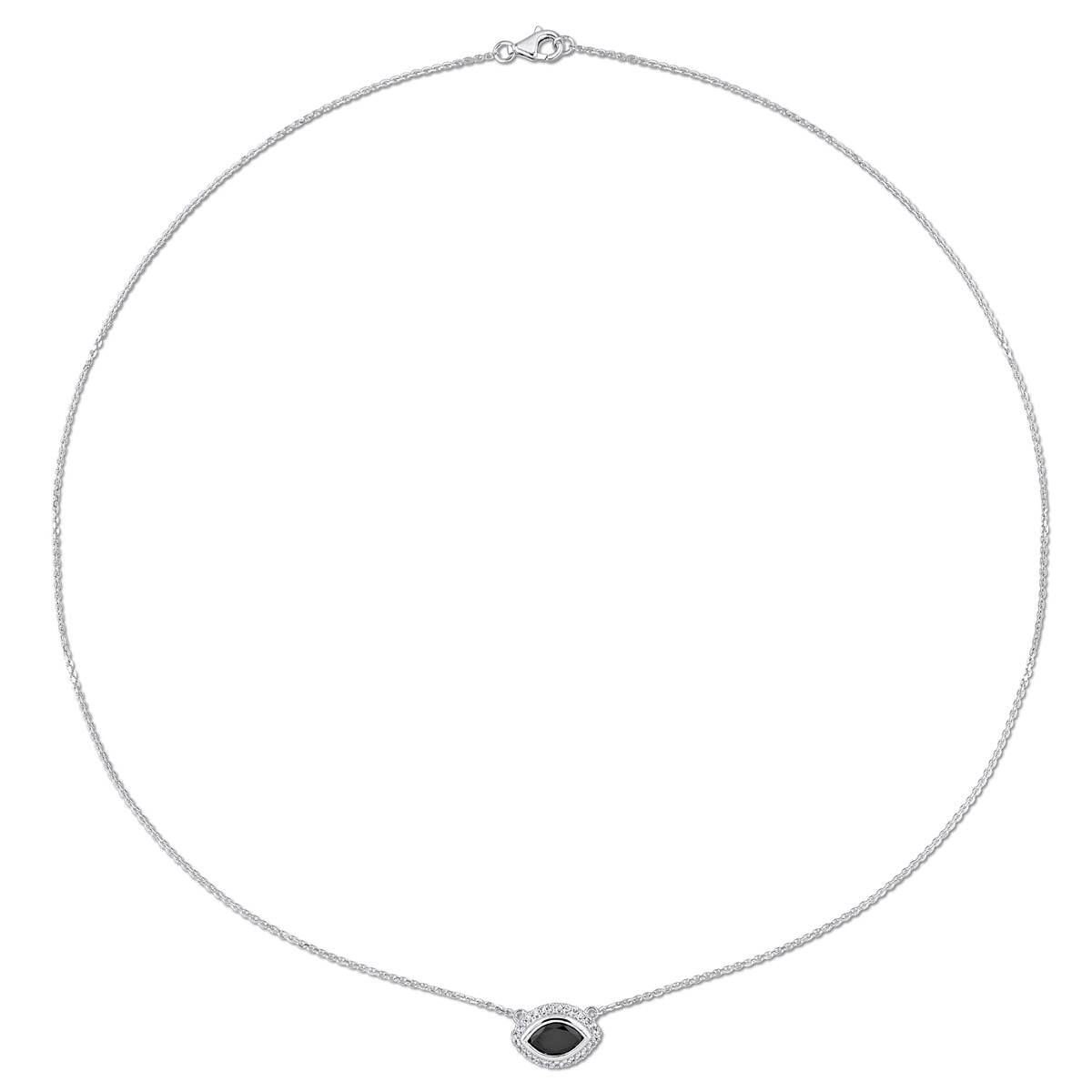 Sophia B 1 1/10ctw. Black & White Marquise Diamond Necklace