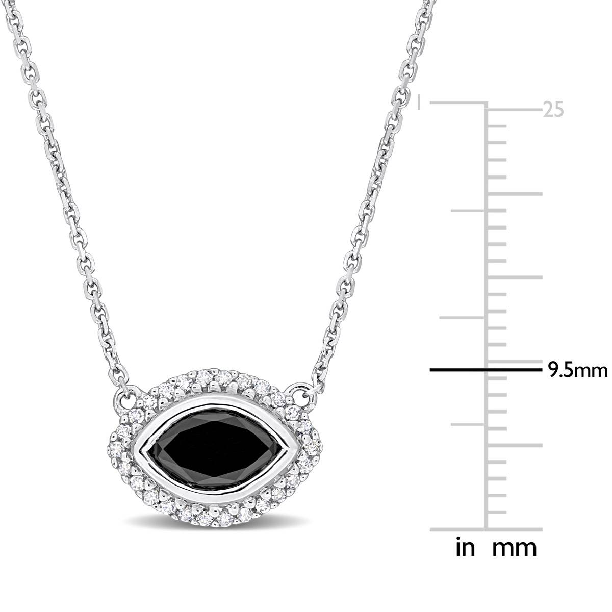 Sophia B 1 1/10ctw. Black & White Marquise Diamond Necklace