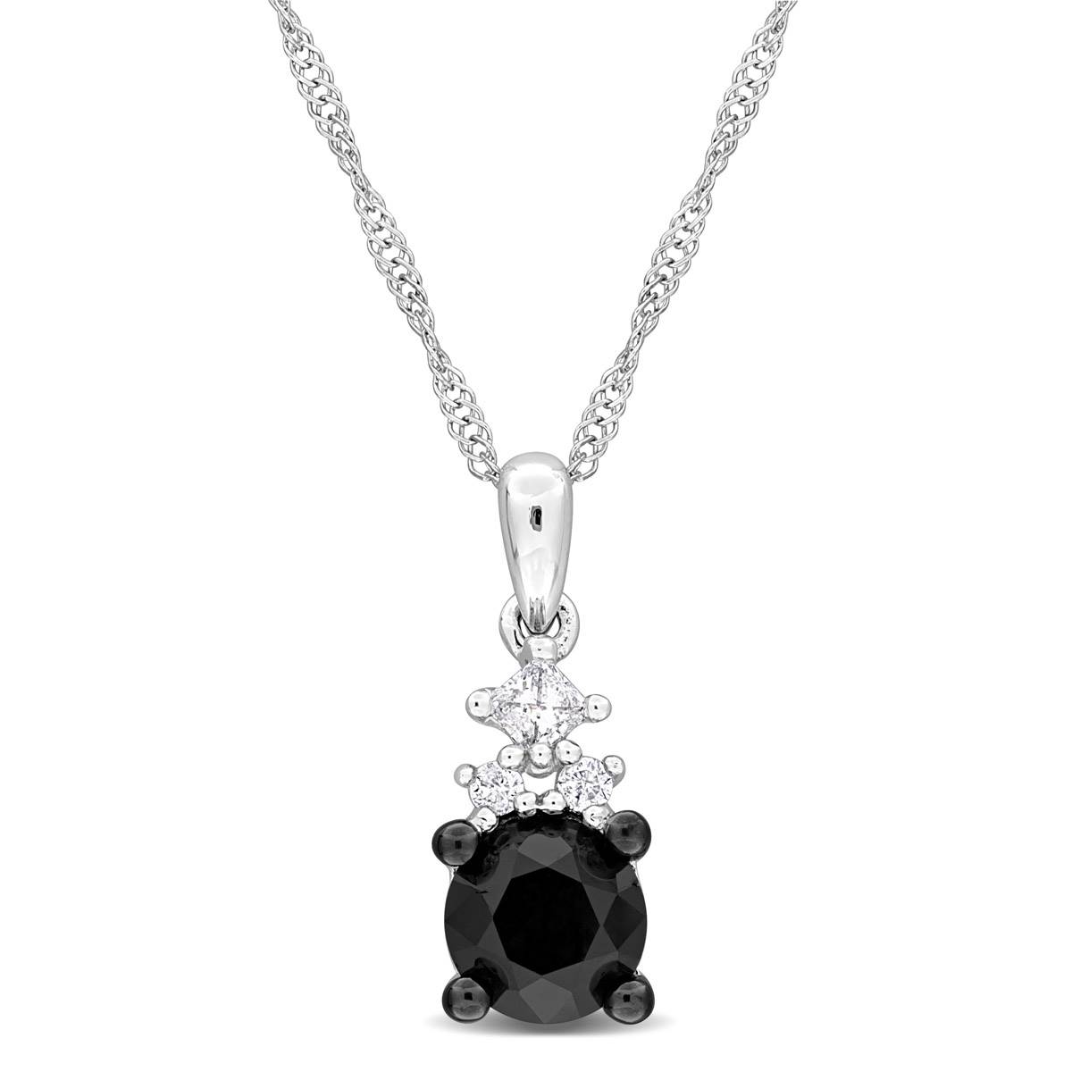 Sophia B 5/8ctw. Black & White Diamond Pendant Necklace