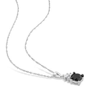 Sophia B 5/8ctw. Black & White Diamond Pendant Necklace alternate view
