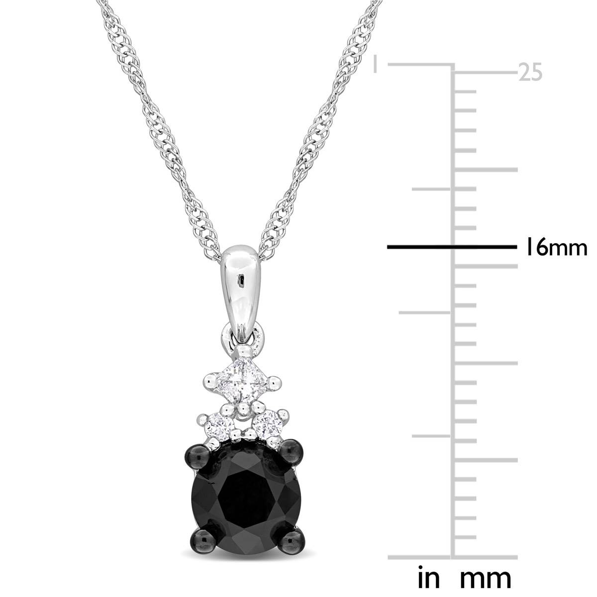 Sophia B 5/8ctw. Black & White Diamond Pendant Necklace