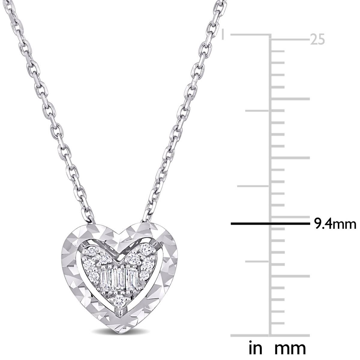 Sophia B 1/8ctw. 14kt. White Gold Heart Diamond Pendant Necklace