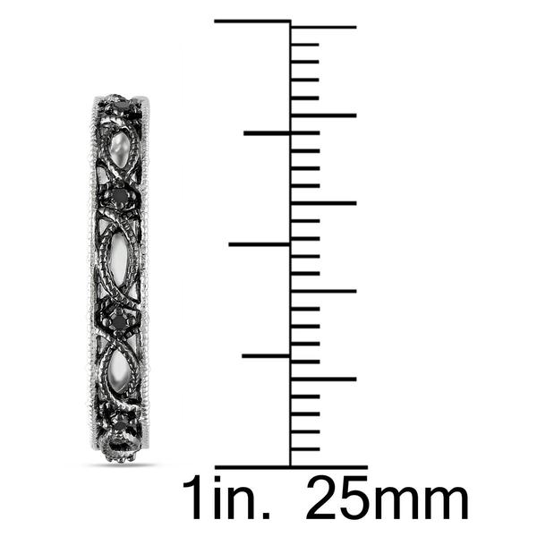 Radiant Rainbow(tm) 1/10kt. Black Diamond Hoop Earrings alternate view