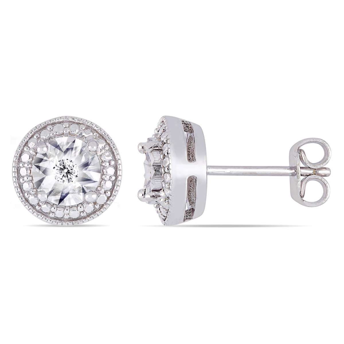 Diamond Classics(tm) Sterling Silver Diamond Accent Stud Earrings