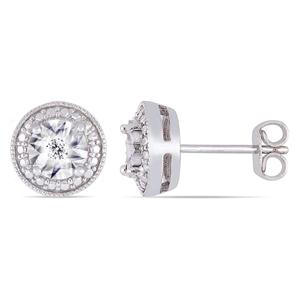 Diamond Classics(tm) Sterling Silver Diamond Accent Stud Earrings