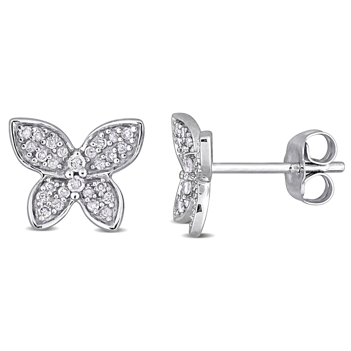 Diamond Classics(tm) 10kt. White Gold Butterfly Earrings