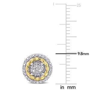 Diamond Classics(tm) Sterling Silver Floral Halo Earrings alternate view