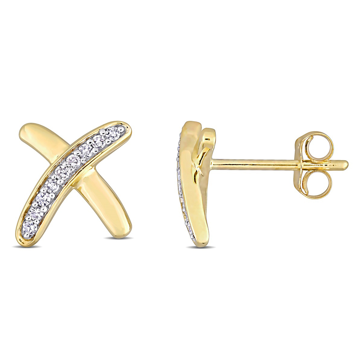 Diamond Classics(tm) 10kt. Gold X Stud Earrings