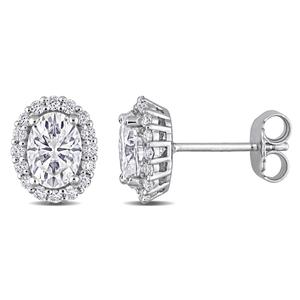 Gemstone Classics(tm) 2 1/3ctw. Dew Moissanite Halo Earrings