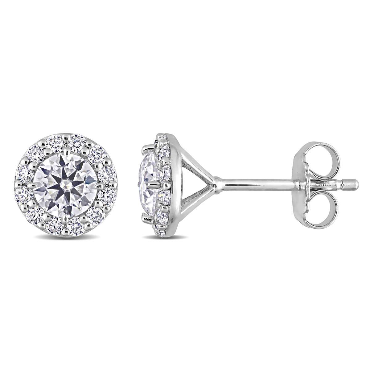 Sterling Silver 1 1/3ctw. Dew Moissanite Stud Earrings