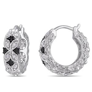 Radiant Rainbow(tm) 1/6kt. Diamond Vintage Hoop Earrings
