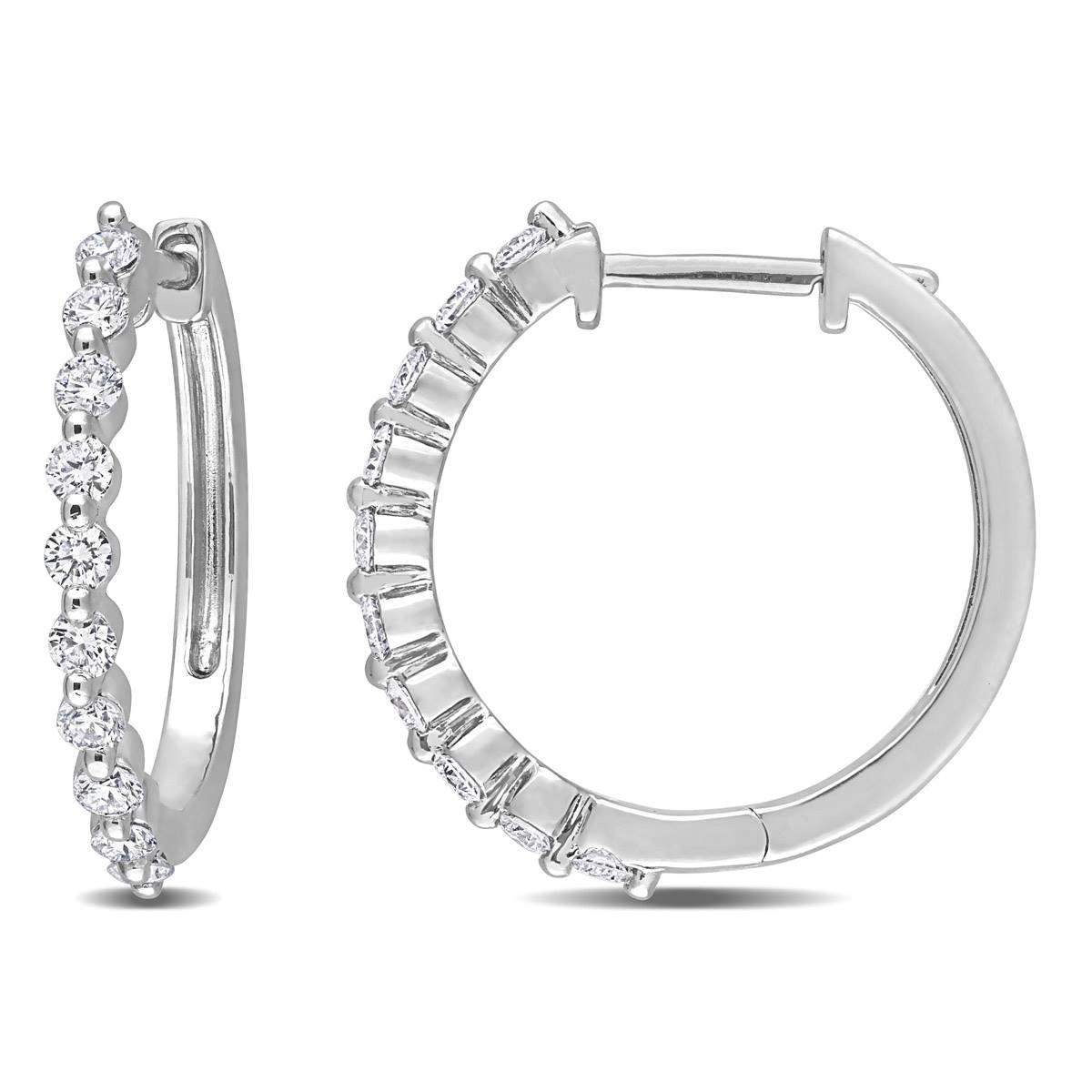 Platinum Plated 5/8ctw Diamond Earrings