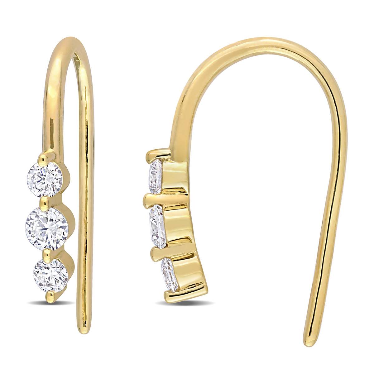 Gemstone Classics(tm) Gold Plated 3/8ctw. Lab Grown Diamond Earrings