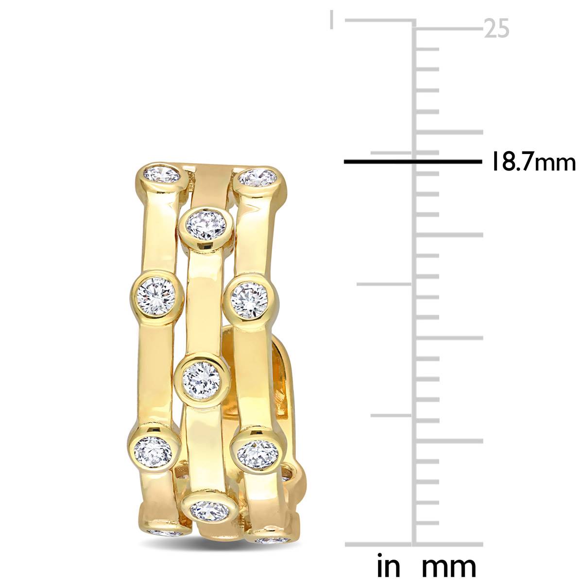 Gemstone Classics(tm) Gold Plated 7/8ctw. Lab Grown Diamond Earrings