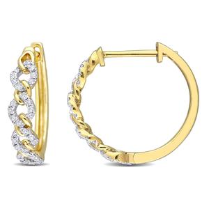Sophia B 10kt. Gold 1/3ctw. Interlocked Diamond Hoop Earrings