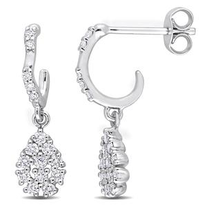 Sophia B 14kt. White Gold 2/5ctw. Diamond Dangle Earrings