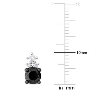 Sophia B 1 1/8ctw. Black & White Princess Diamond Stud Earrings alternate view