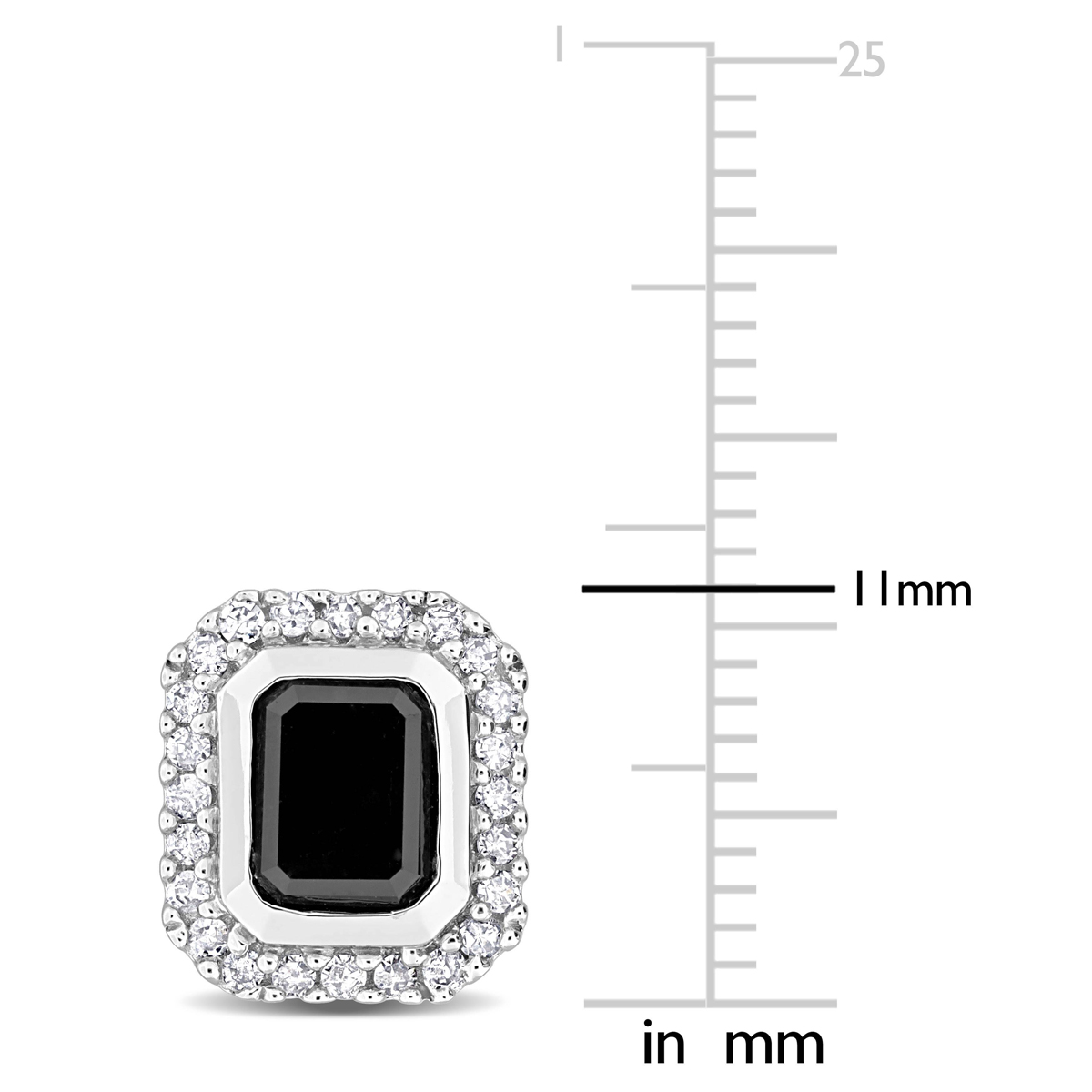 Sophia B 2 1/4ctw. Black & White Emerald-Cut Diamond Earrings