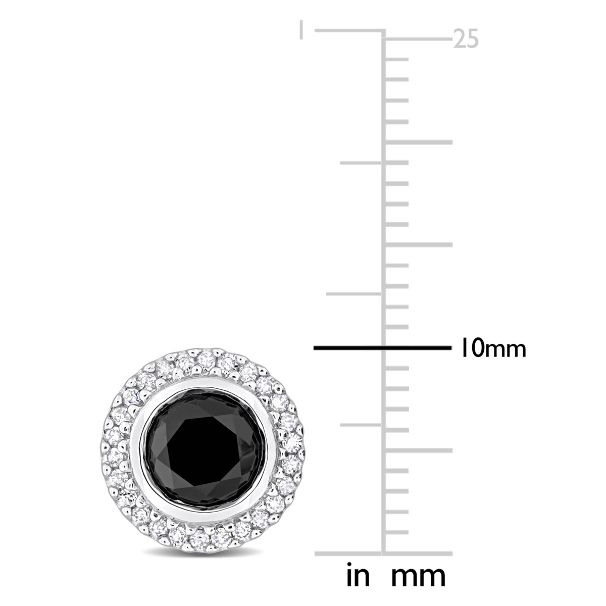 Sophia B 2 1/5ctw. Black & White Round Diamond Post Stud Earrings