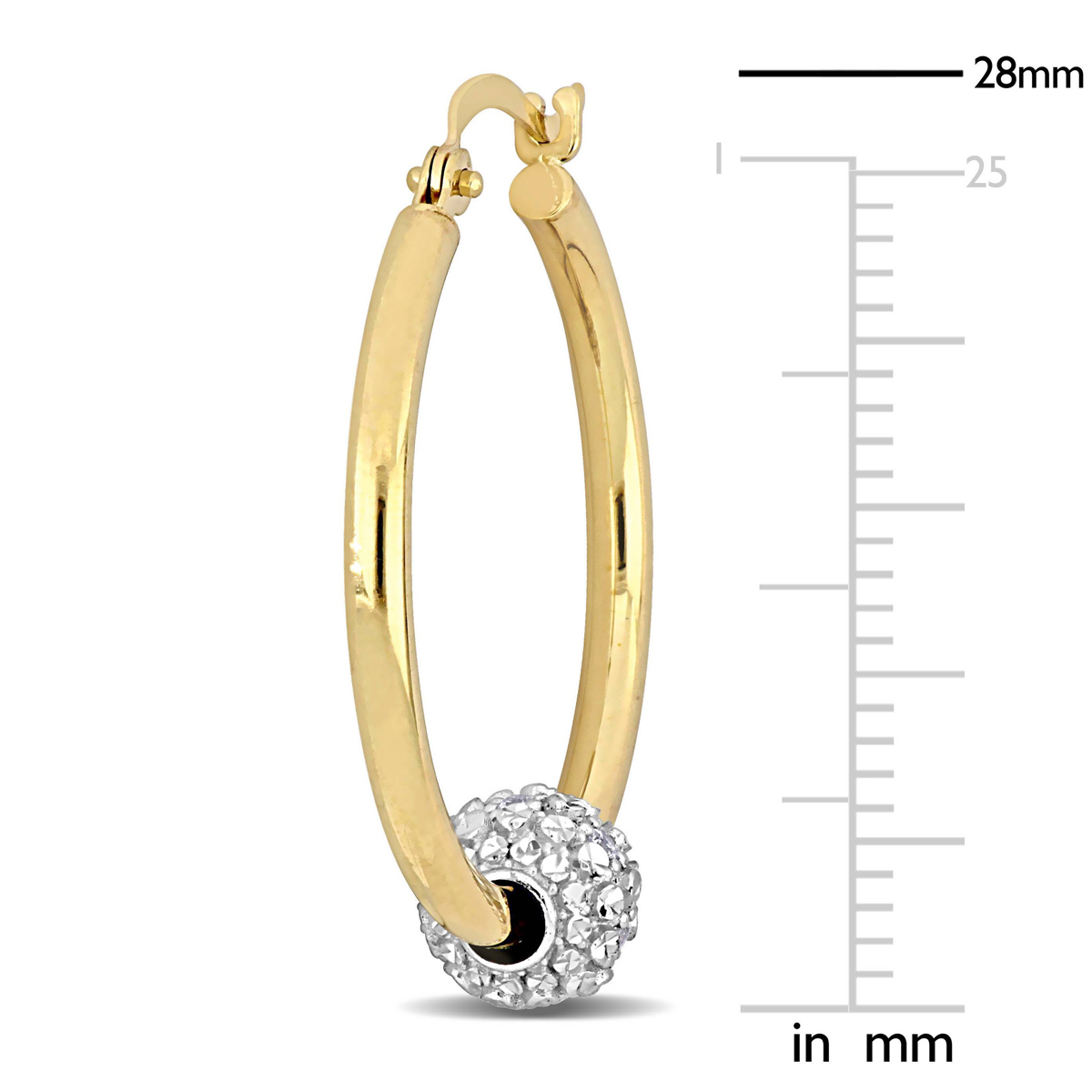 Sophia B 1/8ctw. Diamond Ball 14kt. Gold Hoop Earrings