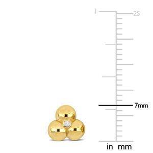 Sophia B 1/8ctw. Diamond Triple Bead 14kt. Gold Stud Earrings alternate view