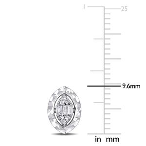 Sophia B 1/10ctw. Baguette Diamond Oval Stud Earrings alternate view