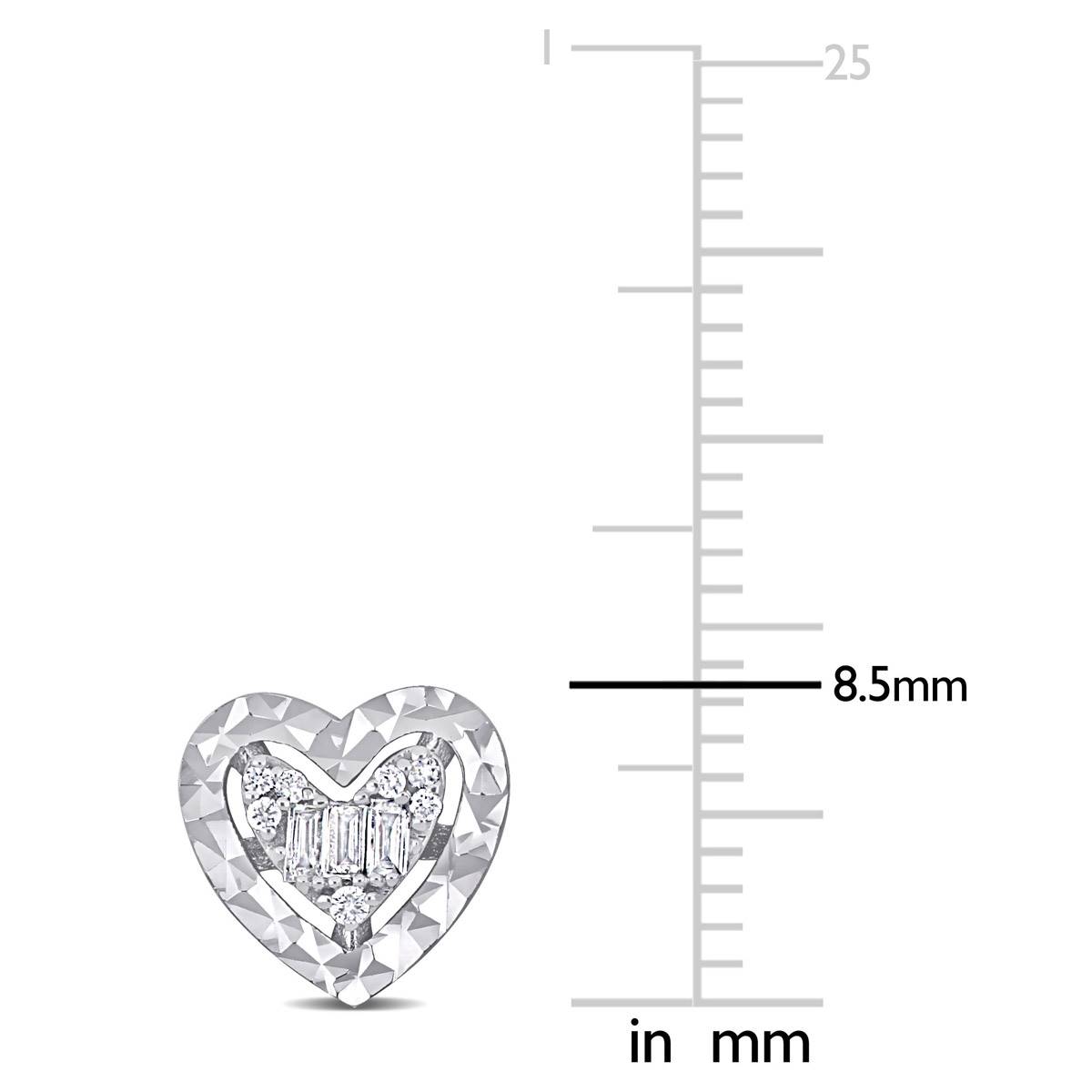 Sophia B 14kt. White Gold 1/10ctw. Heart Diamond Stud Earrings