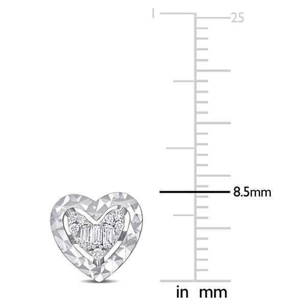 Sophia B 14kt. White Gold 1/10ctw. Heart Diamond Stud Earrings alternate view