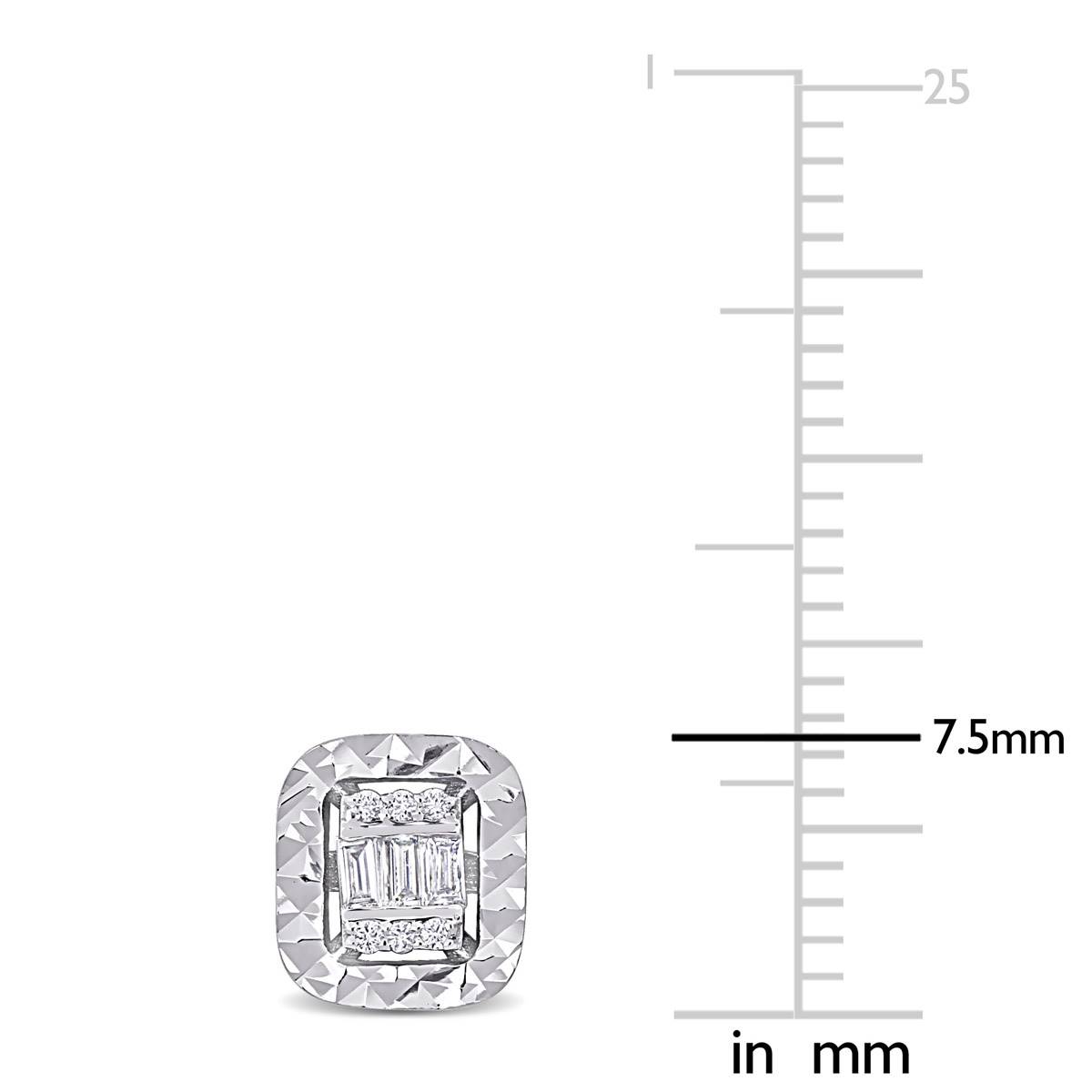 Sophia B 1/10ctw. Baguette Rectangle Diamond Stud Earrings