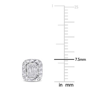 Sophia B 1/10ctw. Baguette Rectangle Diamond Stud Earrings alternate view