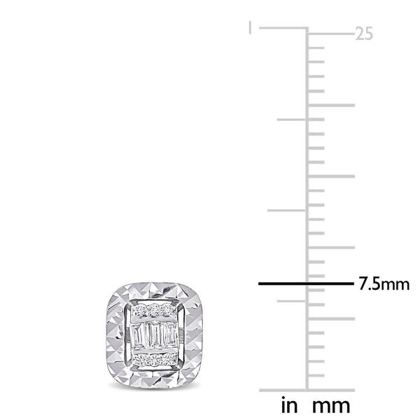 Sophia B 1/10ctw. Baguette Rectangle Diamond Stud Earrings alternate view