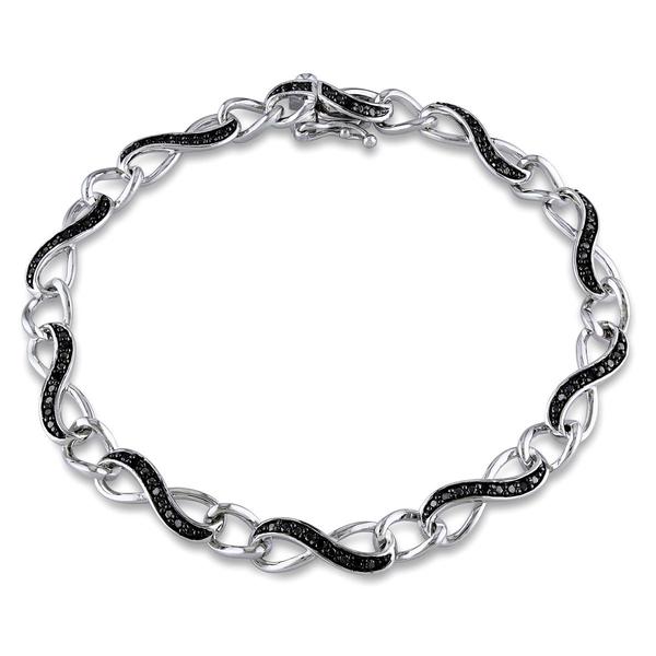 Radiant Rainbow(tm) 1/4kt. Black Diamond Infinity Bracelet