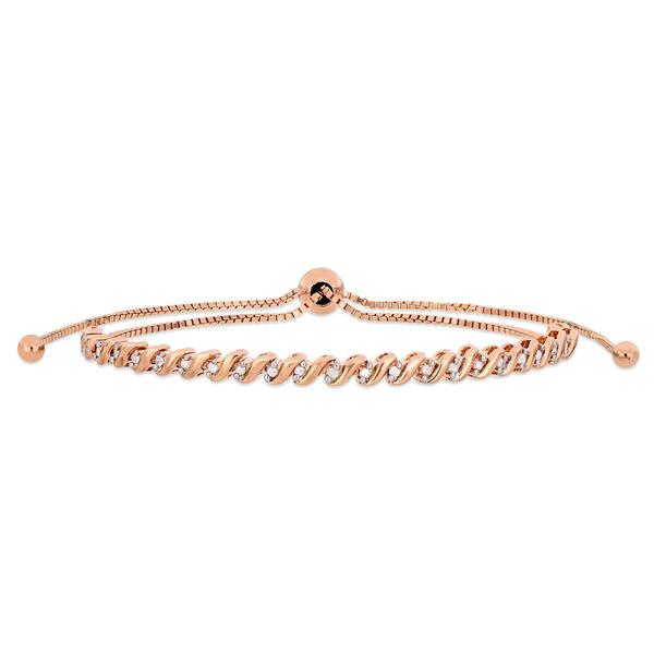 Diamond Classics(tm) Sterling Silver & Pink 1/4ctw. Bracelet