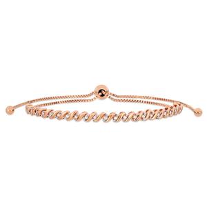 Diamond Classics(tm) Sterling Silver & Pink 1/4ctw. Bracelet