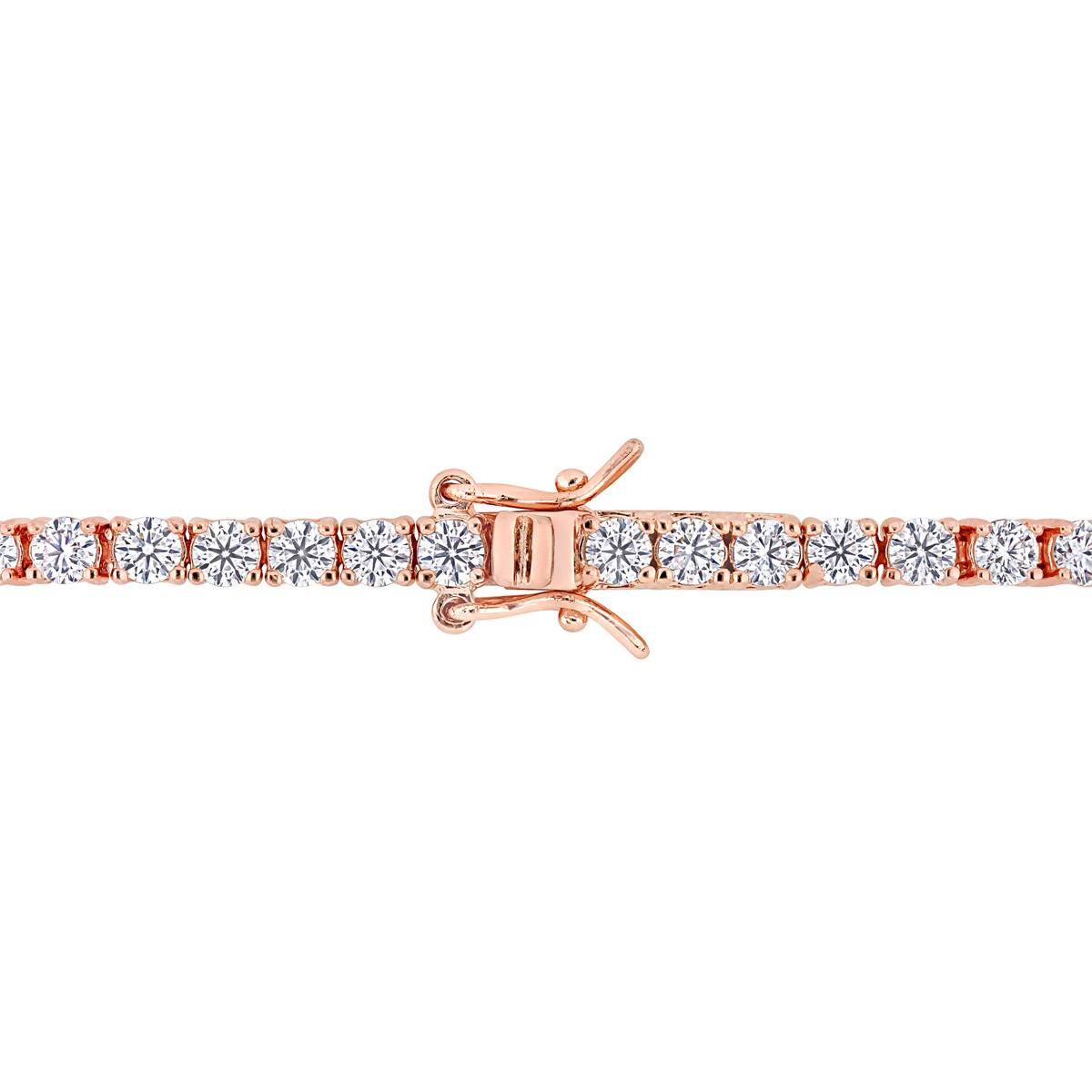 Sterling Silver 18kt. Rose Gold Dew Moissanite Bracelet