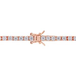 Sterling Silver 18kt. Rose Gold Dew Moissanite Bracelet alternate view