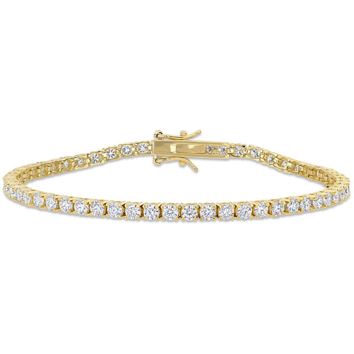 Sterling Silver 18kt. Gold Dew Moissanite Bracelet