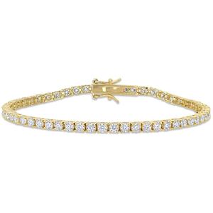 Sterling Silver 18kt. Gold Dew Moissanite Bracelet