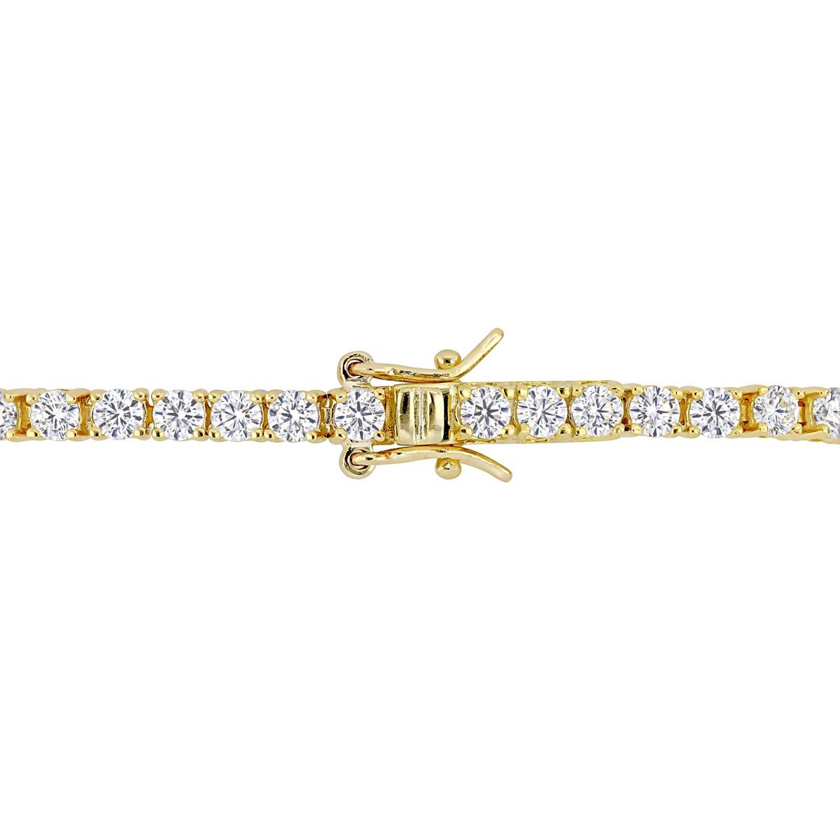 Sterling Silver 18kt. Gold Dew Moissanite Bracelet