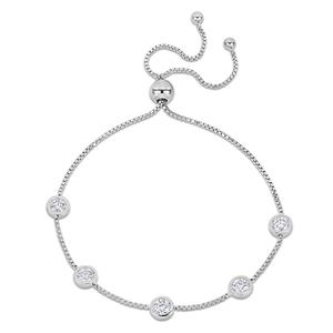 Sterling Silver 1 1/4ctw. Dew Moissanite Bolo Bracelet