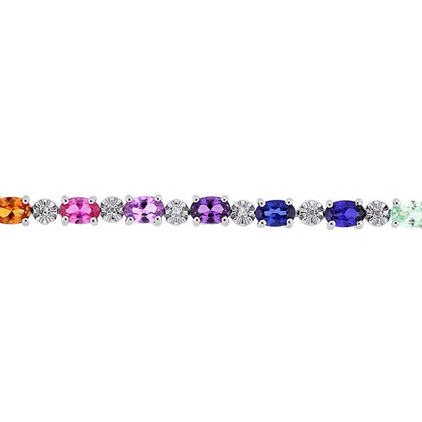 Gemstone Classics(tm) Diamond & Multi-Color Sapphire Bracelet alternate view