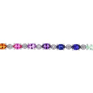 Gemstone Classics(tm) Diamond & Multi-Color Sapphire Bracelet alternate view