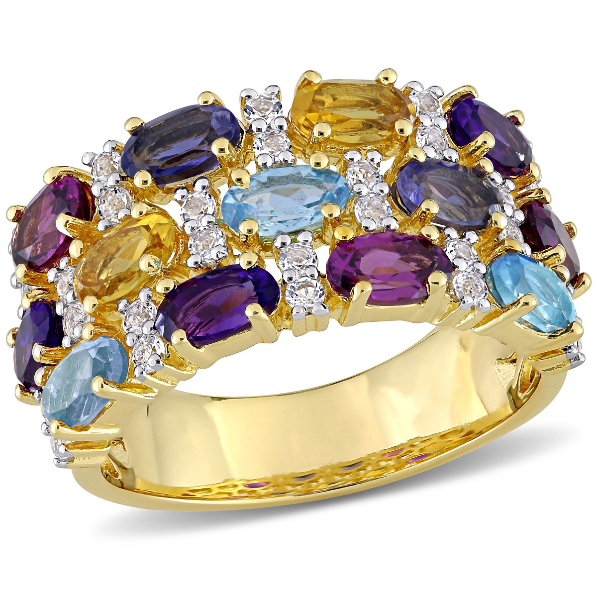 Gemstone Classics(tm) Amethyst Blue Topaz Fashion Ring