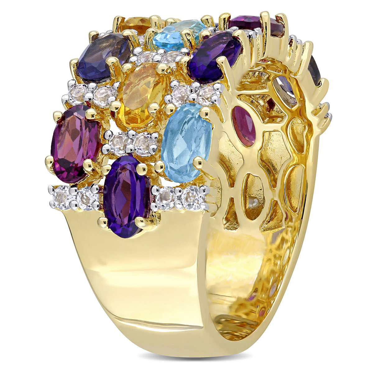 Gemstone Classics(tm) Amethyst Blue Topaz Fashion Ring