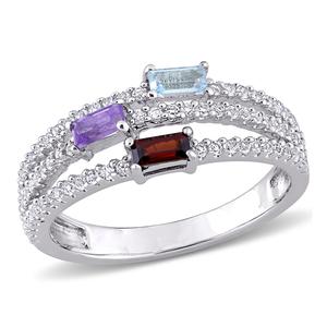 Gemstone Classics(tm) 3/4ctw. Blue Topaz & Sky Amethyst Fashion Ring
