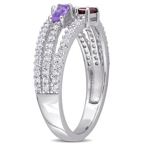 Gemstone Classics(tm) 3/4ctw. Blue Topaz & Sky Amethyst Fashion Ring alternate view