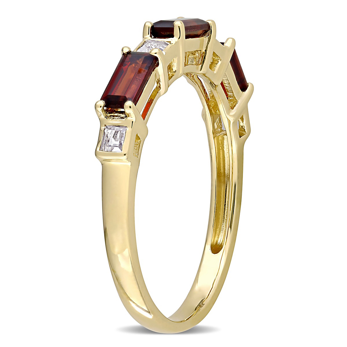 Gemstone Classics(tm) 10kt. Yellow Gold & Garnet White Topaz Ring